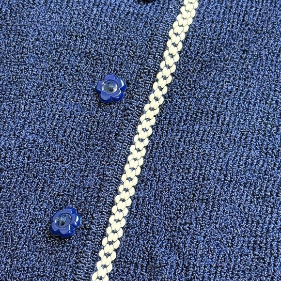 Vintage 70's Navy Blue Double Knit Top Short Sleeve Size Small - Picture 7 of 7